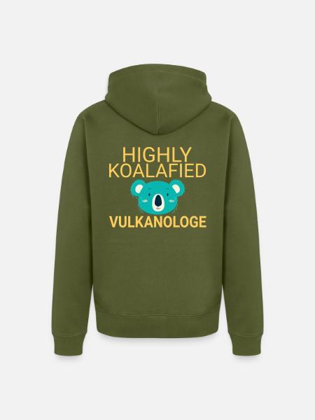Volcanologist Koalafied Volcanology - Unisex Premium Organic Zip Hoodie - khaki