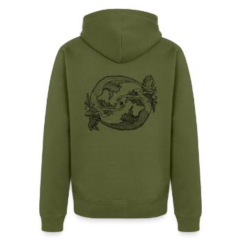 Dive - Dive Yin Yang sirène - Veste à capuche bio Premium Unisexe - kaki - Dos - Nico (187cm)