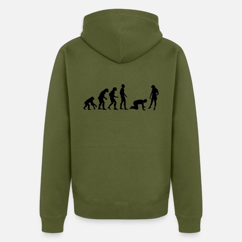 Evolution Mann - Unisex Premium Bio Zip Hoodie - Khaki