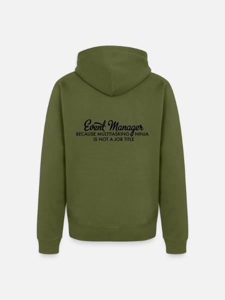 Event Manager - Unisex Premium Bio Zip Hoodie - Khaki