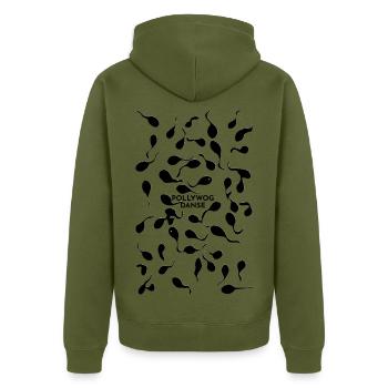 lustige Kaulquappen tanz Tanzkurs Schwimmkurs Bade - Unisex Premium Bio Zip Hoodie - Khaki - Hinten - Nico (187cm)