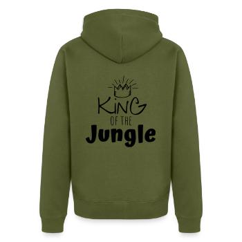 King of the Jungle ! - Veste à capuche bio Premium Unisexe - kaki - Dos - Nico (187cm)