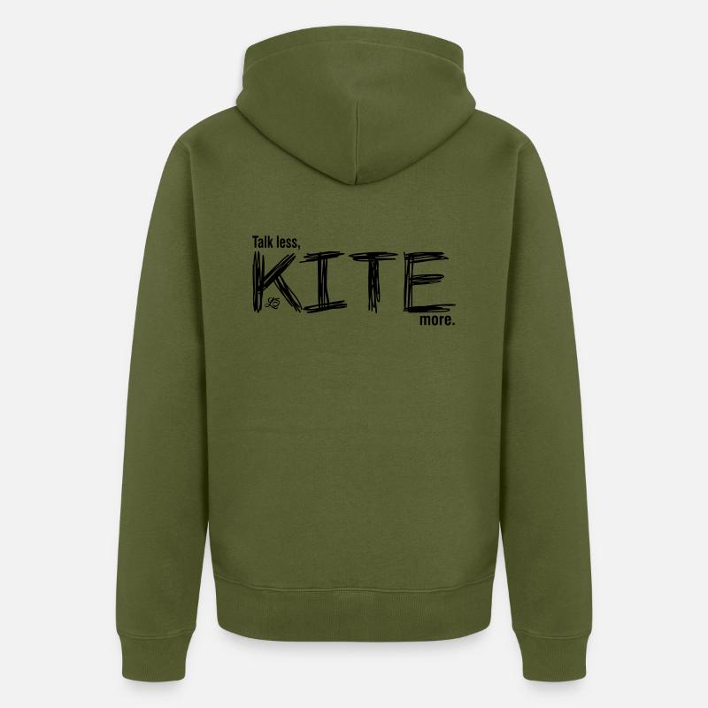 talk less kite more - Veste à capuche bio Premium Unisexe - kaki