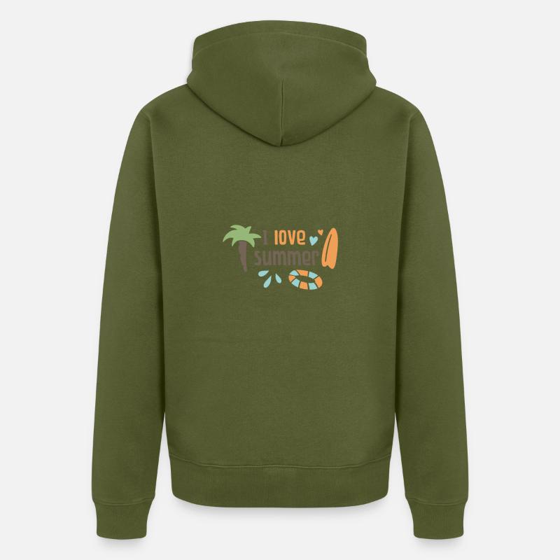 I love summer - Veste à capuche bio Premium Unisexe - kaki