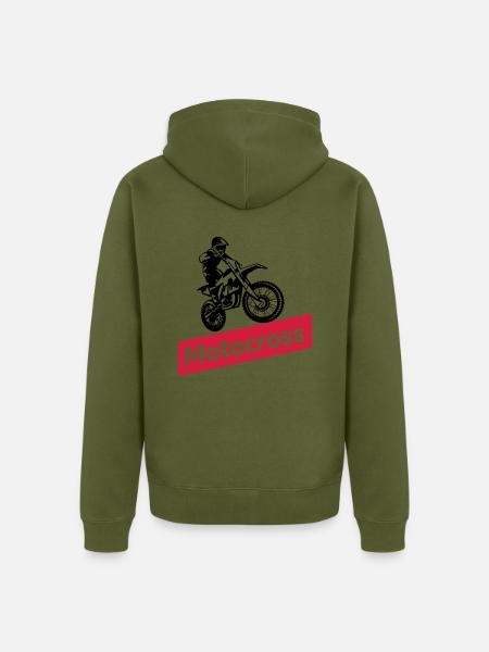 motocross snavs cykel - Premium økologisk unisex-hættejakke - khaki