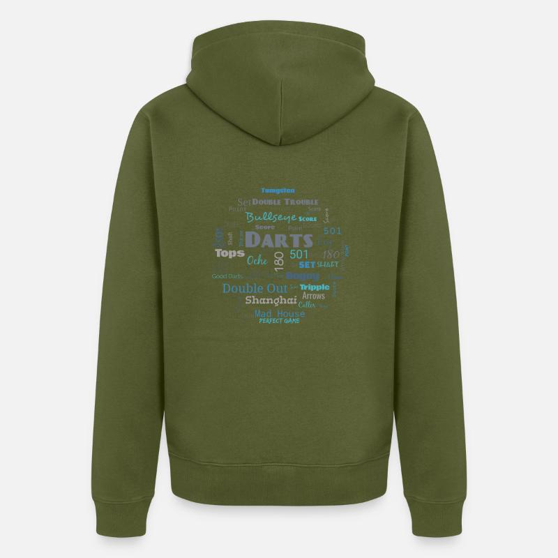 Dart - Word Cloud Blue - Veste à capuche bio Premium Unisexe - kaki