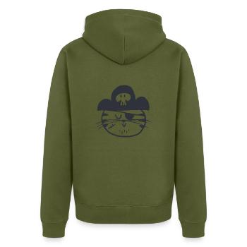 Appelez-moi Cat'tain | Chat | Pirate | animal de compagnie - Veste à capuche bio Premium Unisexe - kaki - Dos - Nico (187cm)