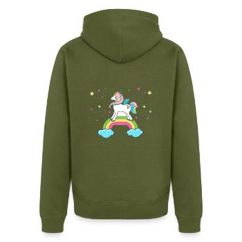 licorne - Veste à capuche bio Premium Unisexe - kaki - Dos - Nico (187cm)