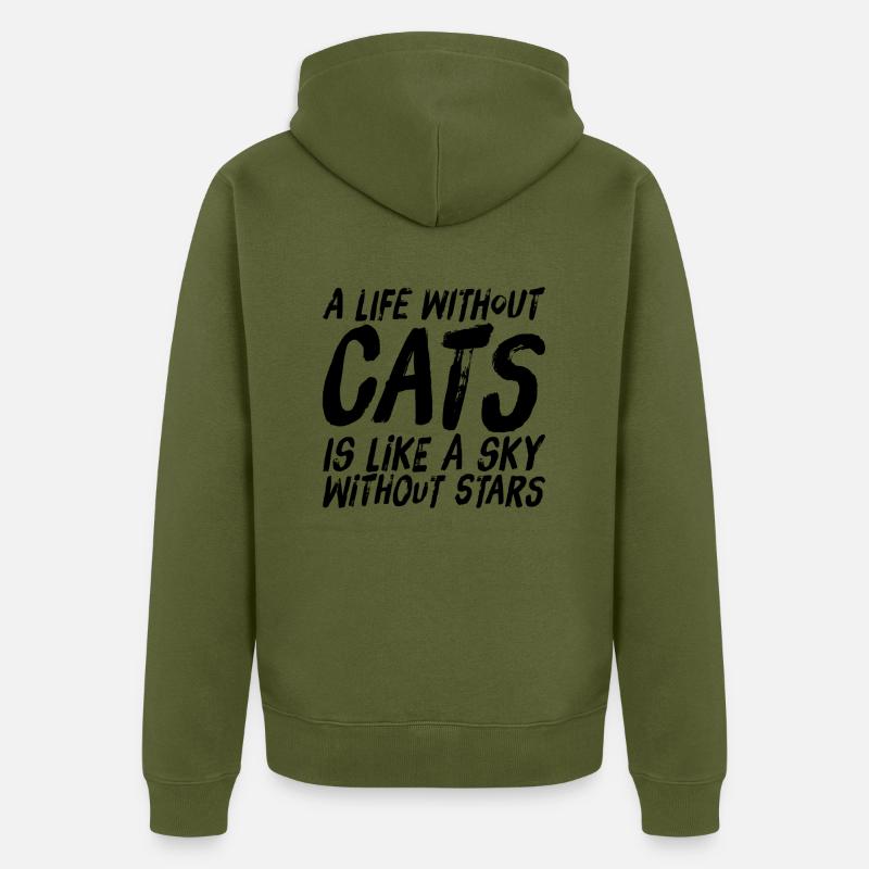 Chats Chats Chats - Veste à capuche bio Premium Unisexe - kaki