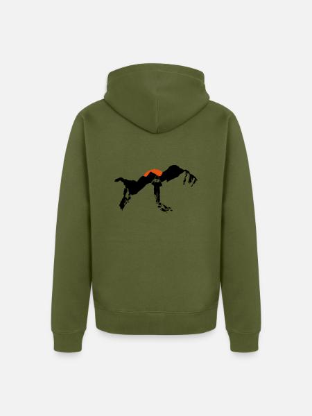 Hiking In The Mountains - Unisex Premium Bio Zip Hoodie - Khaki