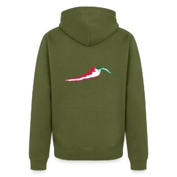 Chillie - Unisex Premium Bio Zip Hoodie - Khaki - Hinten - Nico (187cm)
