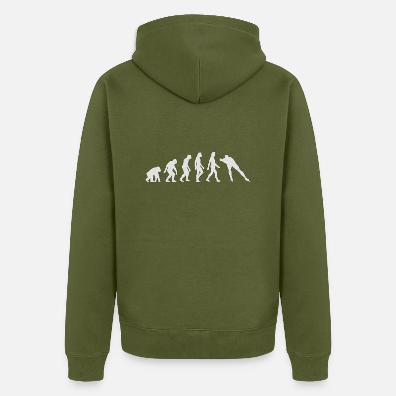 L'évolution du patinage - Veste à capuche bio Premium Unisexe - kaki