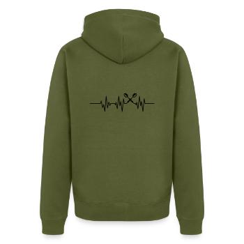 Dart - Veste à capuche bio Premium Unisexe - kaki - Dos - Nico (187cm)