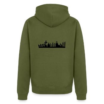 Cimetière d'halloween - Veste à capuche bio Premium Unisexe - kaki - Dos - Nico (187cm)