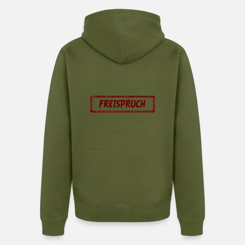 Freispruch Unschuldig Nicht Schuldig Geschenk - Unisex Premium Bio Zip Hoodie - Khaki