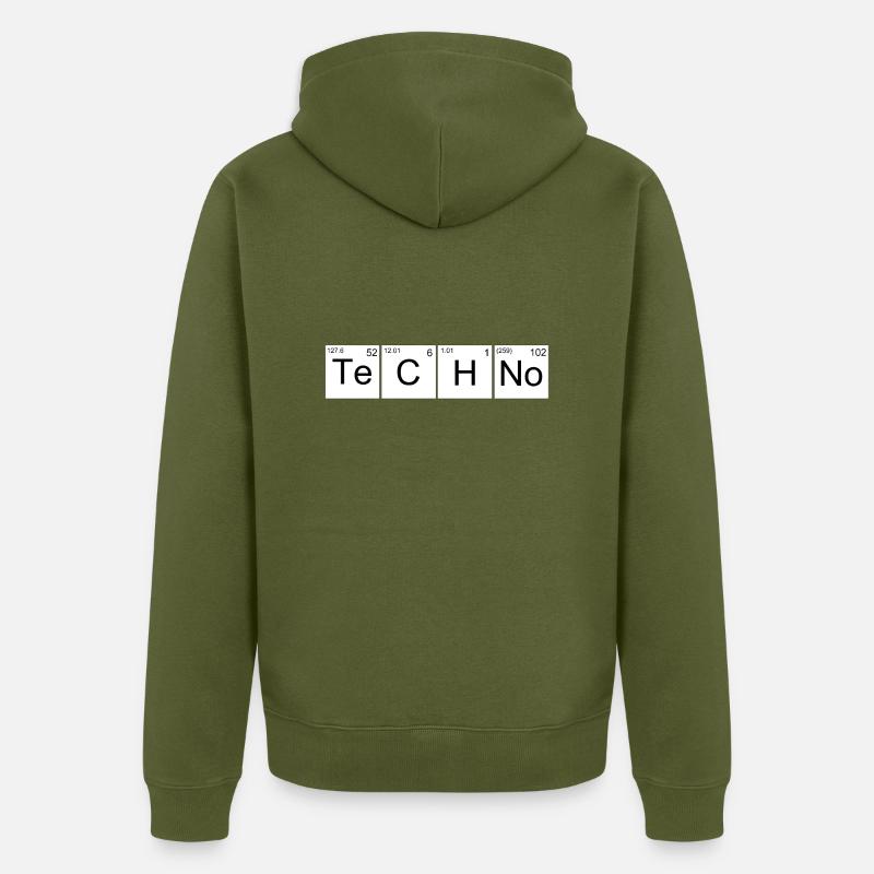 Techno - Unisex Premium Bio Zip Hoodie - Khaki