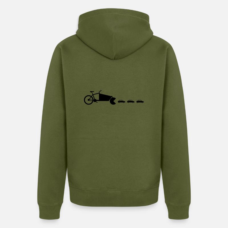 Auto-presseur de vélo cargo - Veste à capuche bio Premium Unisexe - kaki