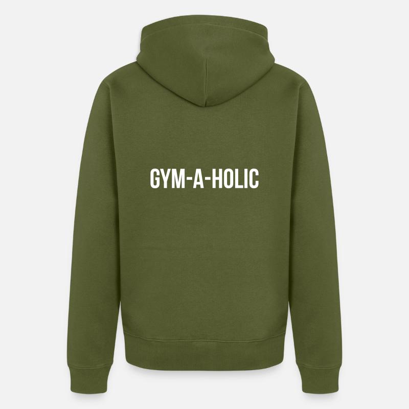 Gym-A-Holic - Veste à capuche bio Premium Unisexe - kaki