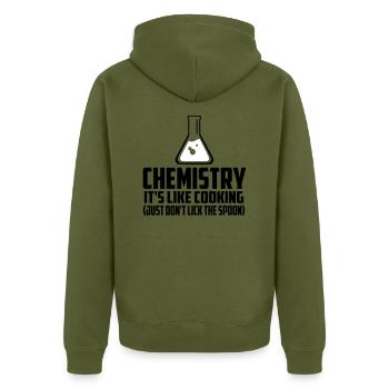 chimie c'est comme cuisiner citation drôle - Veste à capuche bio Premium Unisexe - kaki - Dos - Nico (187cm)