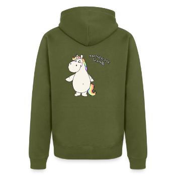 Partner look sucks - right - Unisex Premium Organic Zip Hoodie - khaki - Back - Nico (187cm)