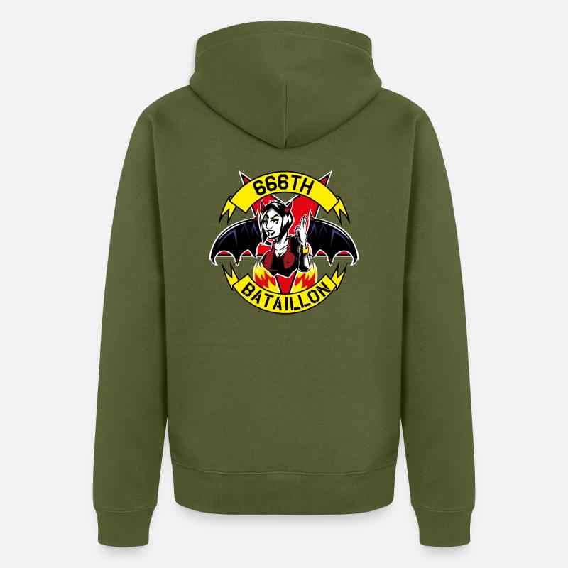 666th Bataillon - Unisex Premium Bio Zip Hoodie - Khaki