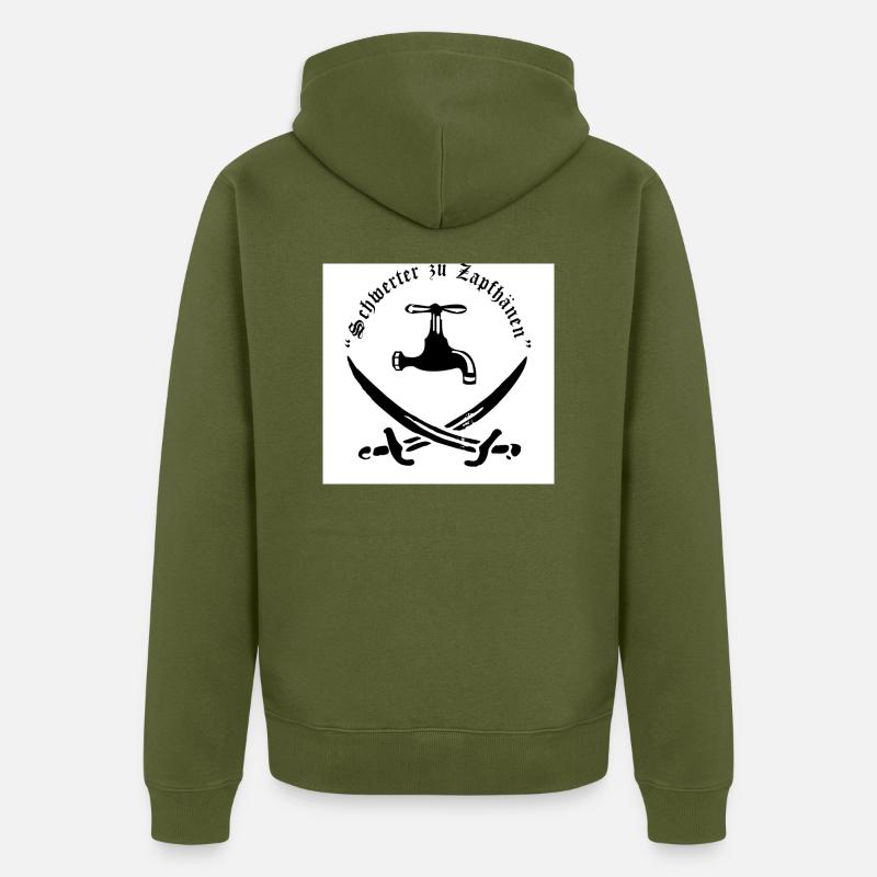 Schwerter zu Zapfhähnen - Unisex Premium Bio Zip Hoodie - Khaki