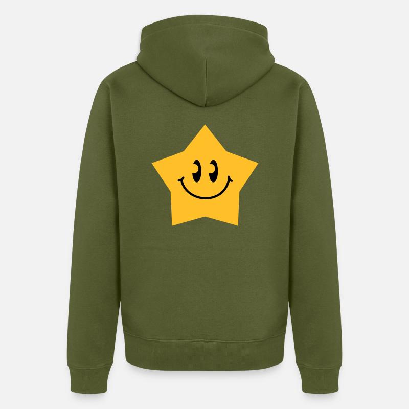 star_smiley_c2 - Veste à capuche bio Premium Unisexe - kaki