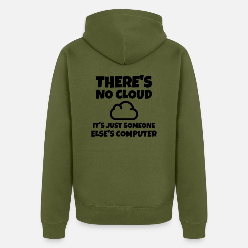 IT Saying Cloud Computer Developer Programmer - Unisex Premium Organic Zip Hoodie - khaki