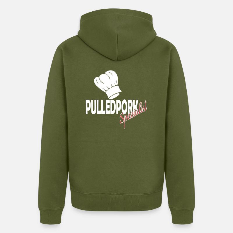 Pulled Pork - Unisex Premium Bio Zip Hoodie - Khaki