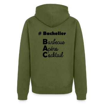 Bachelier - Veste à capuche bio Premium Unisexe - kaki - Dos - Nico (187cm)