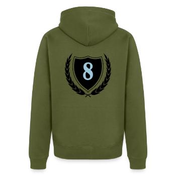 armoiries 8 - Veste à capuche bio Premium Unisexe - kaki - Dos - Nico (187cm)