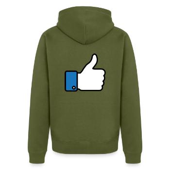 Comme un like! - Veste à capuche bio Premium Unisexe - kaki - Dos - Nico (187cm)