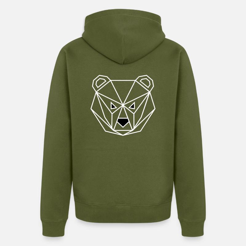 Bear outline - Veste à capuche bio Premium Unisexe - kaki