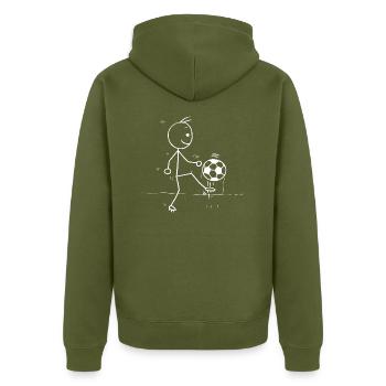 Soccer - Unisex Premium Organic Zip Hoodie - khaki - Back - Nico (187cm)