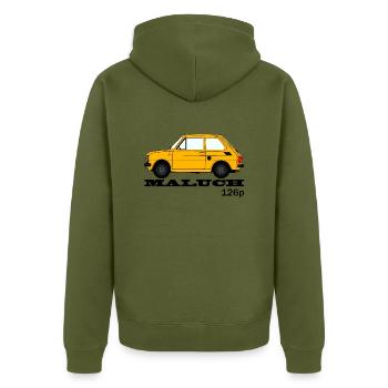 Polski samochud Maluch FIAT126P, Poland PRL fiacik - Unisex Premium Bio Zip Hoodie - Khaki - Hinten - Nico (187cm)
