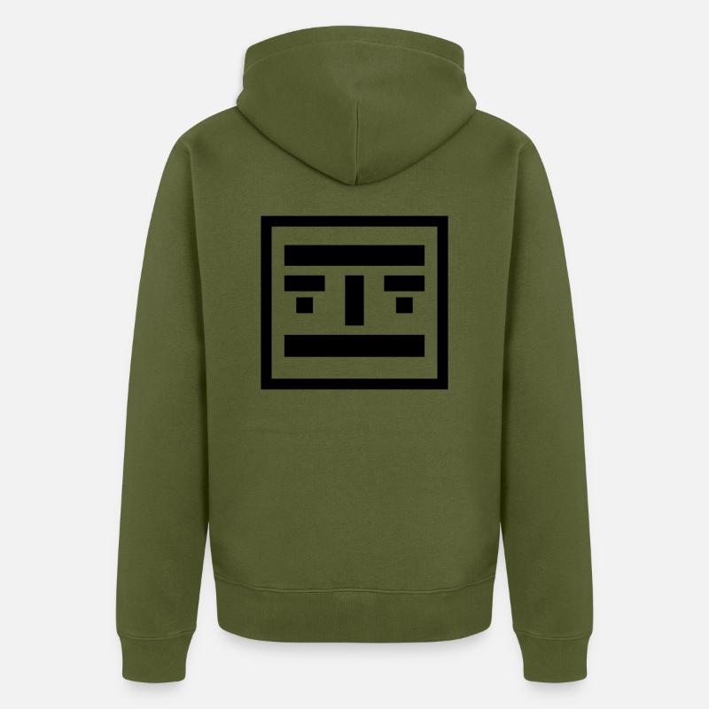 Robot Face Minimal - Veste à capuche bio Premium Unisexe - kaki