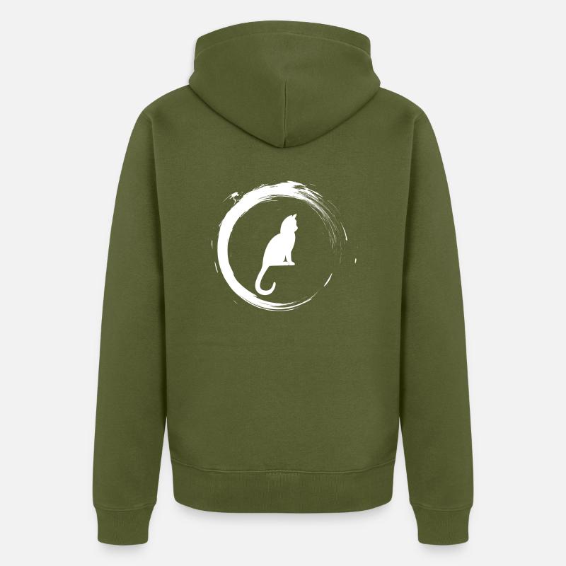 Chat - Veste à capuche bio Premium Unisexe - kaki
