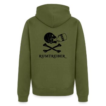 ~ Marauders ~ - Unisex Premium Organic Zip Hoodie - khaki - Back - Nico (187cm)