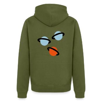 Lolli - Unisex Premium Bio Zip Hoodie - Khaki - Hinten - Nico (187cm)