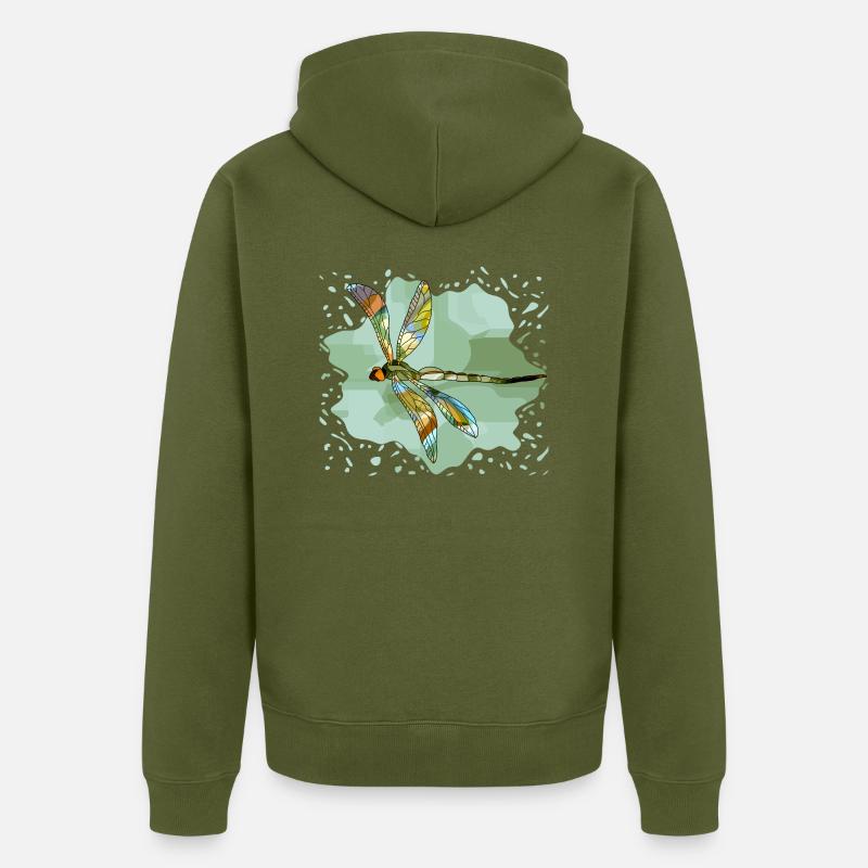 Libellule - Veste à capuche bio Premium Unisexe - kaki