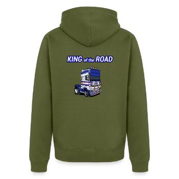 Roi de la route - Veste à capuche bio Premium Unisexe - kaki - Dos - Nico (187cm)