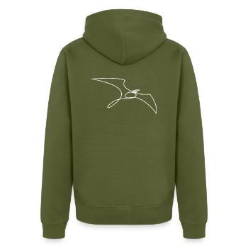 a bird as a line design - Unisex Premium Organic Zip Hoodie - khaki - Back - Nico (187cm)