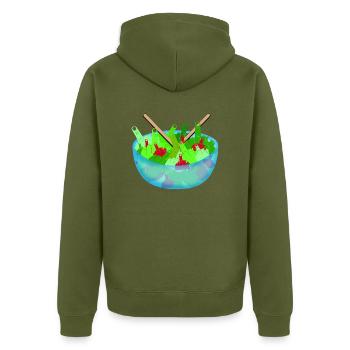 Fuck you salad - Veste à capuche bio Premium Unisexe - kaki - Dos - Nico (187cm)