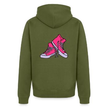 chaussures fraîches - Veste à capuche bio Premium Unisexe - kaki - Dos - Nico (187cm)