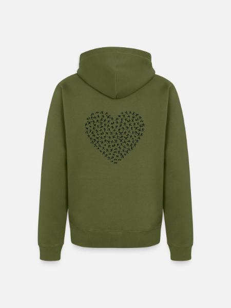 Ein Herz für Sport - Unisex Premium Bio Zip Hoodie - Khaki
