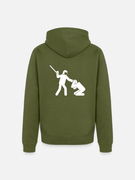 Polizeigewalt weiß - Unisex Premium Bio Zip Hoodie - Khaki