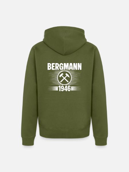 Erzgebirge Bergmann - Unisex Premium Bio Zip Hoodie - Khaki