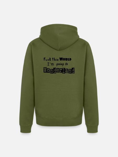 Wonderland - Unisex Premium Bio Zip Hoodie - Khaki