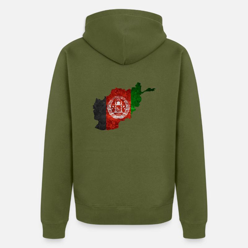 Drapeau afghan - Veste à capuche bio Premium Unisexe - kaki