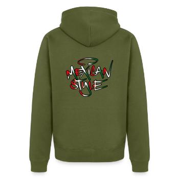 Mexican Style - Unisex Premium Bio Zip Hoodie - Khaki - Hinten - Nico (187cm)